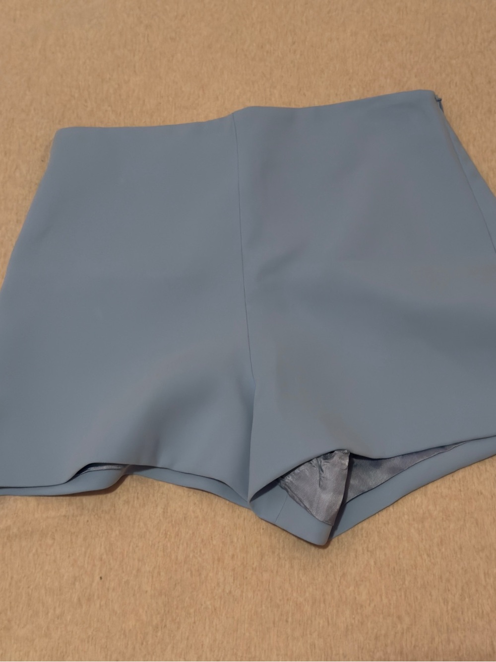 ZARA Powder Blue High-Waist Tailored Shorts - Picture 2 of 3